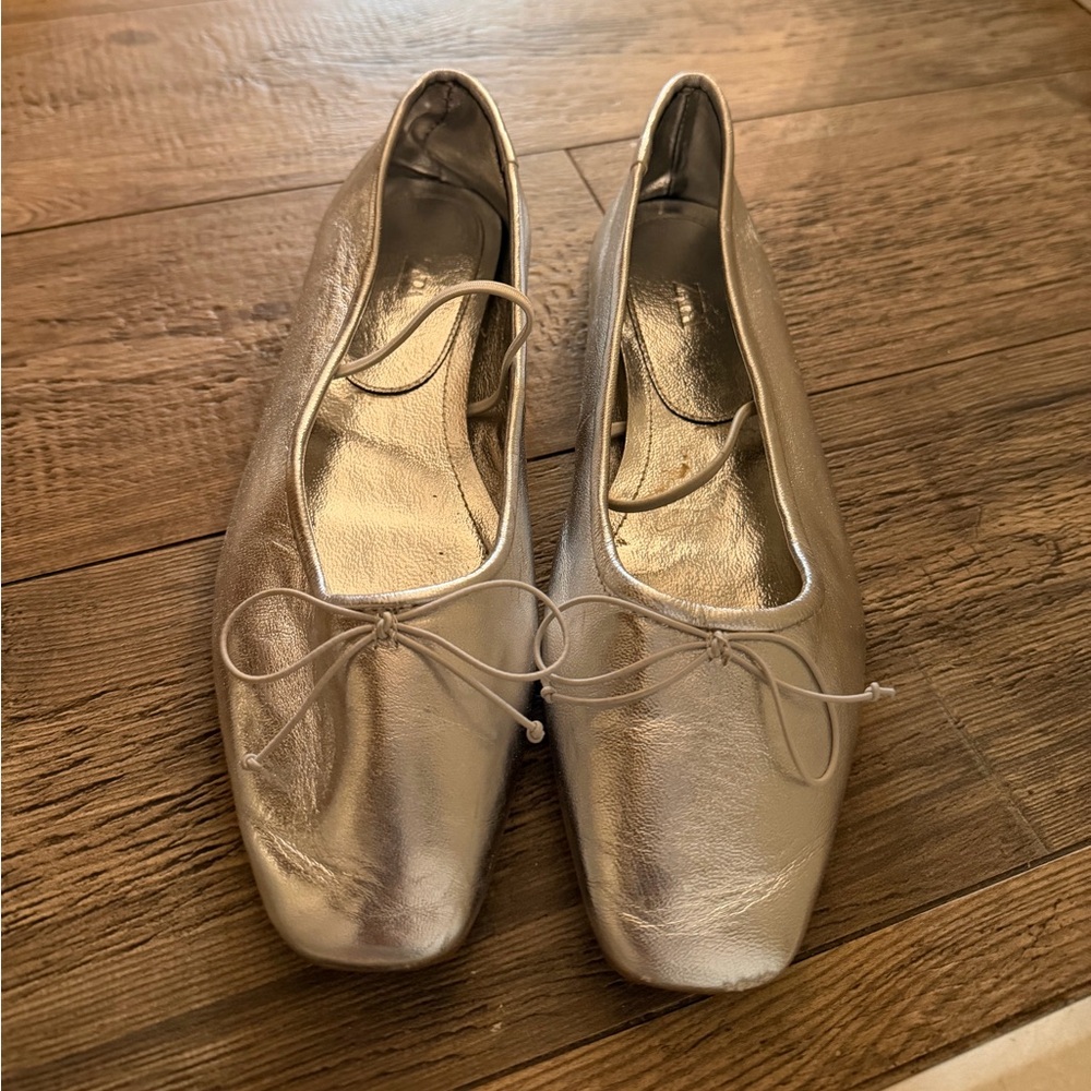 Silver Metallic Zara Ballet Flat